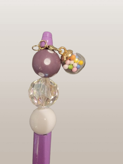 Beaded Pen – "Gumball Jar" Charm
