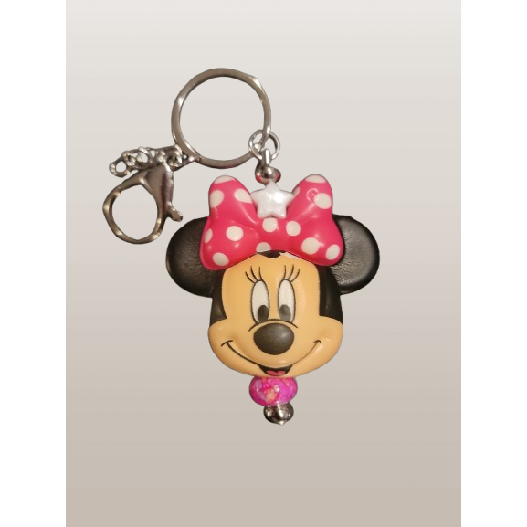 Beaded Keychain with Squishy "Maggie Mouse" Head Focal