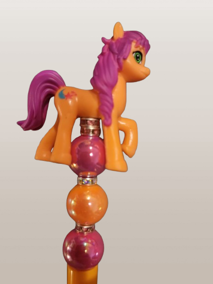Beaded Pen with "Little Pony" Mini Figure Topper