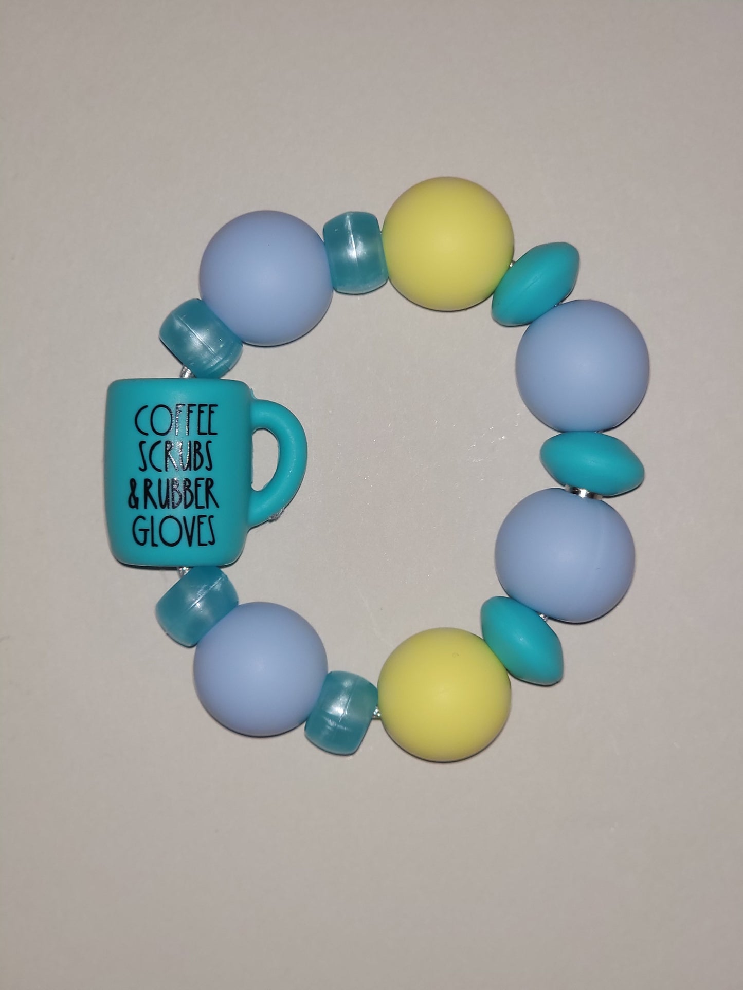Coffee Scrubs & Rubber Gloves Tumbler Charm – Teal Edition
