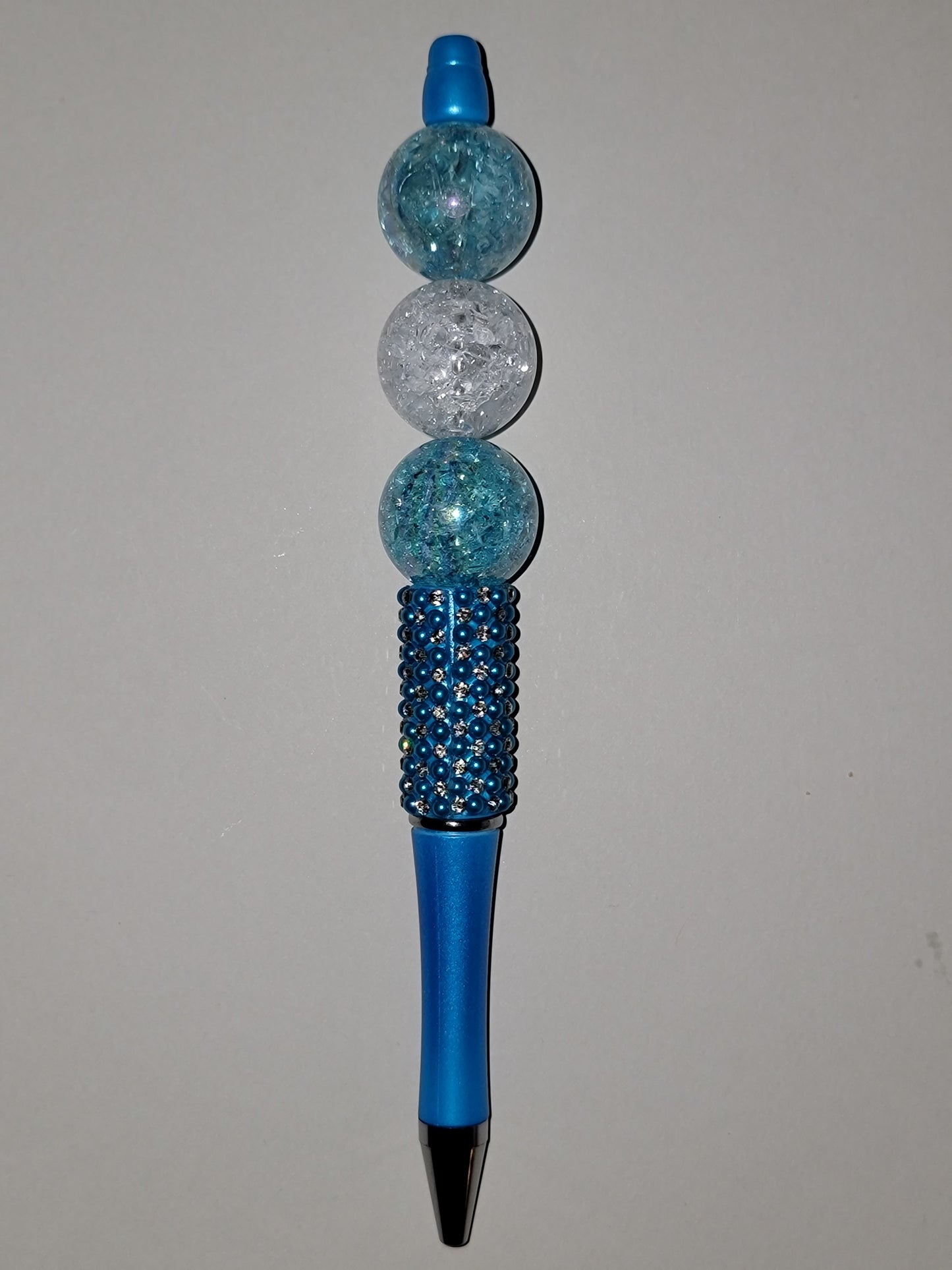 Blue Beaded Trio Pen