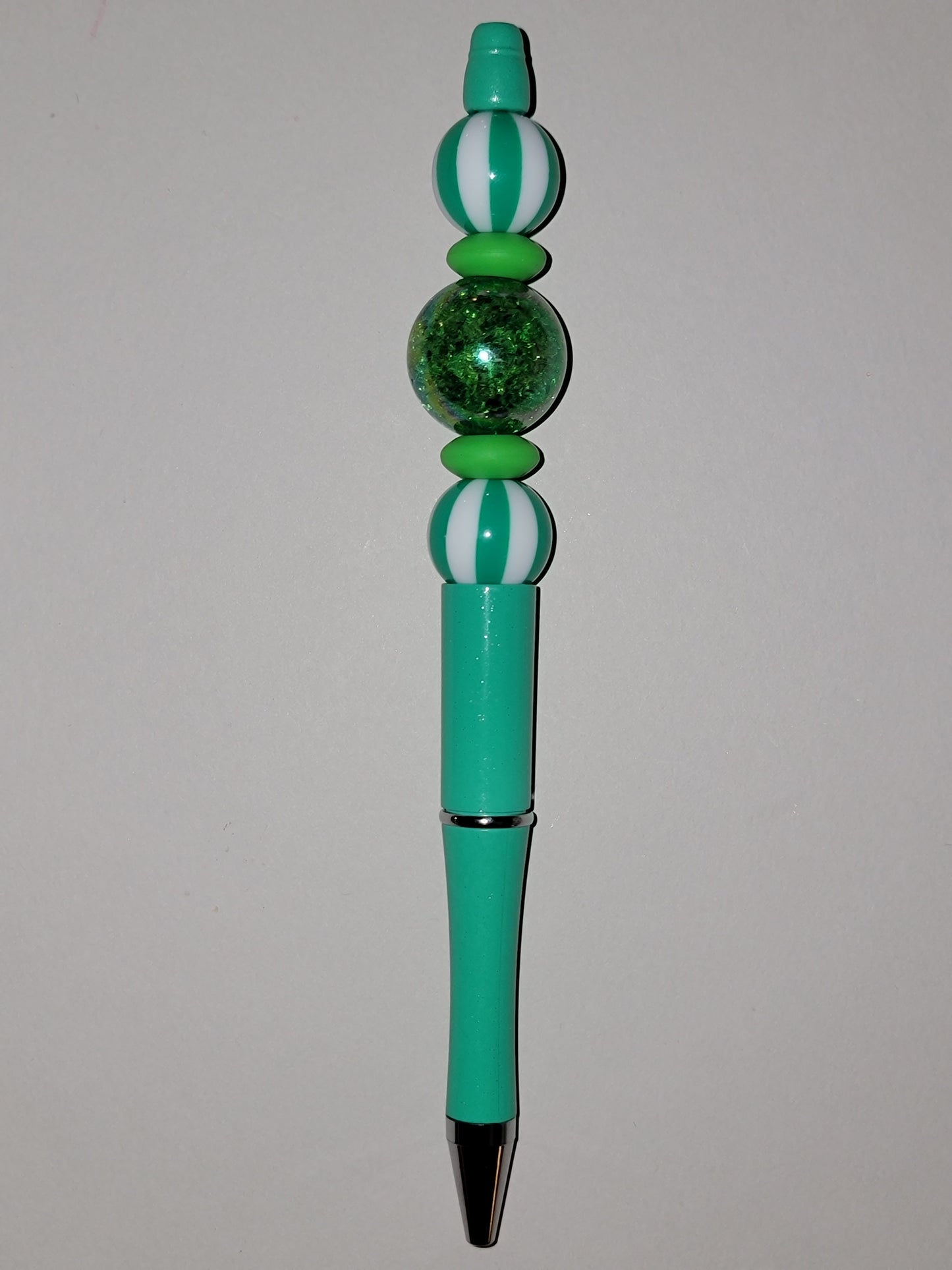 Teal Green Beaded Trio Pen