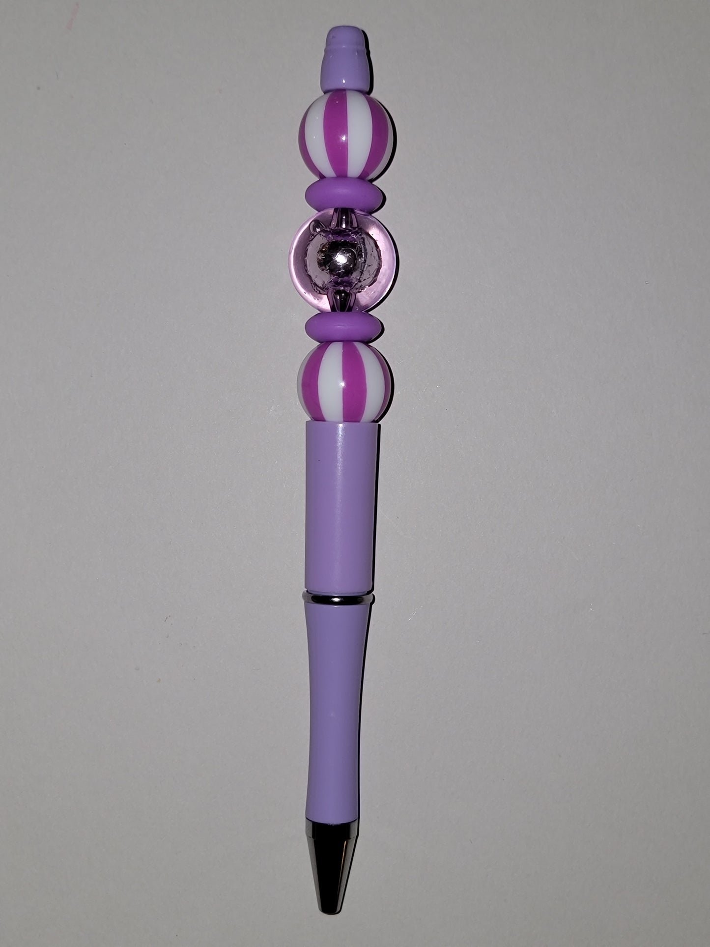 Violet & Purple Striped Beaded Trio Pen