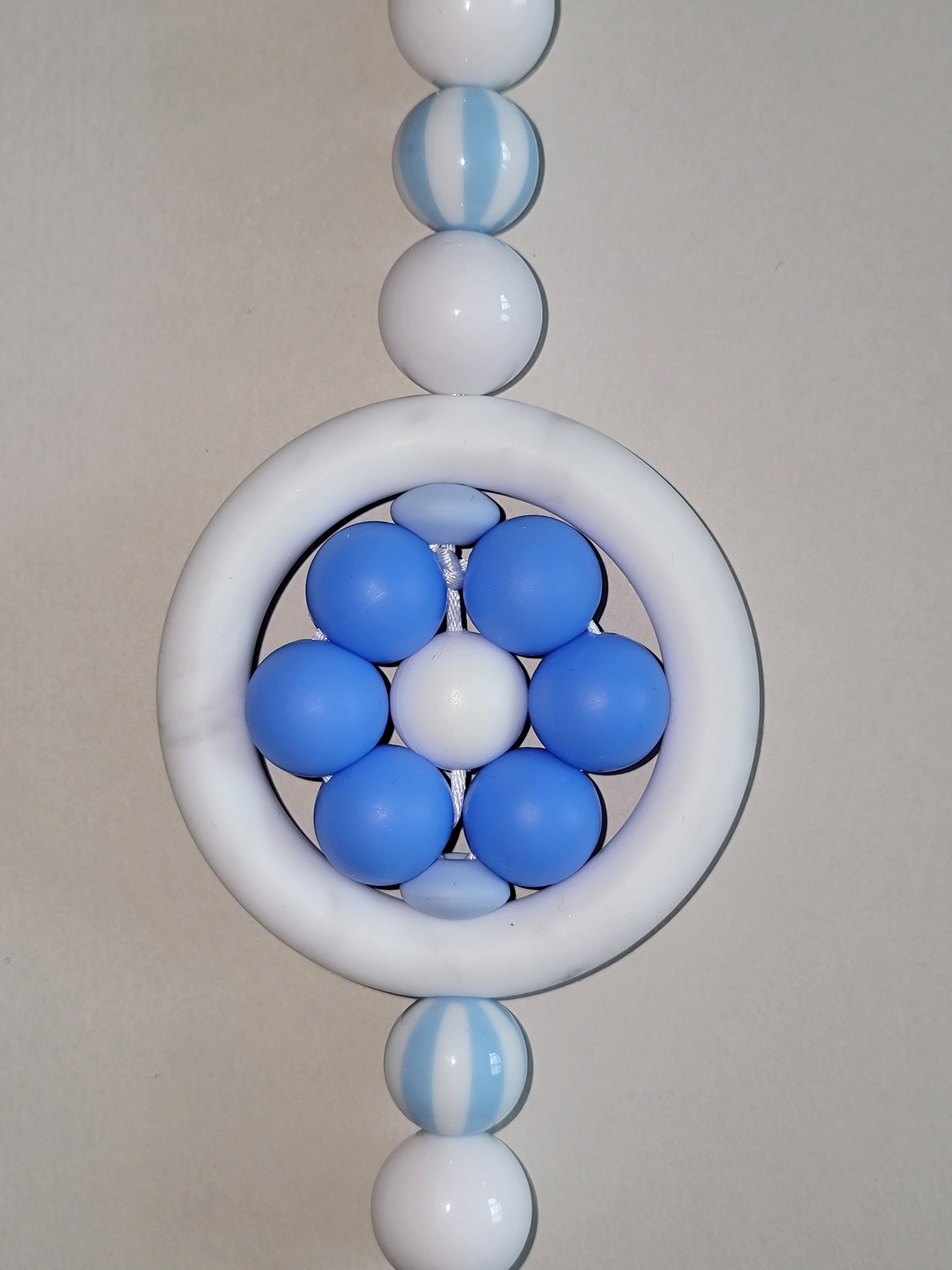 Ocean Breeze Beaded Car Charm with Blue Tassel