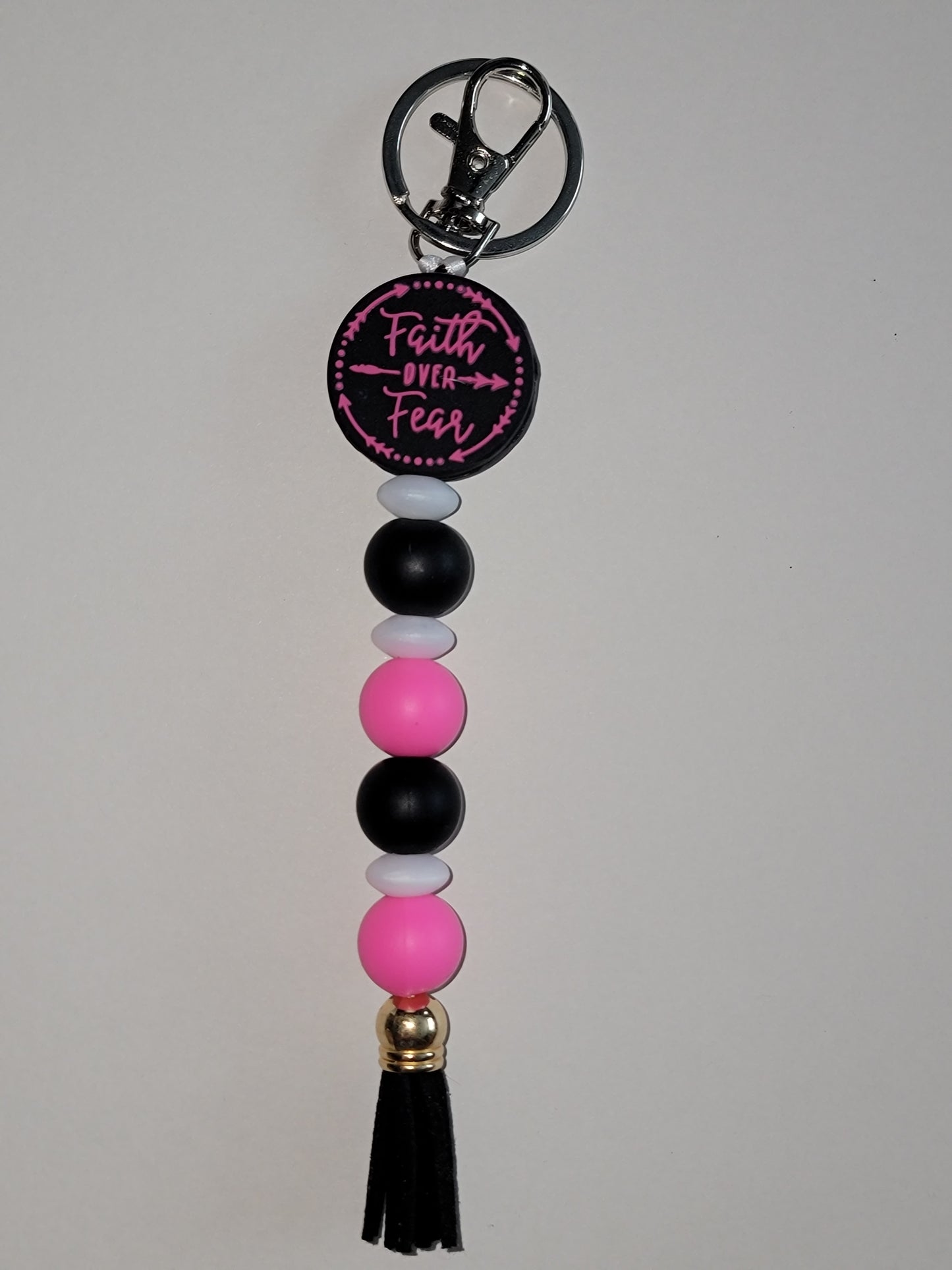 Faith Over Fear Beaded Zipper Pull