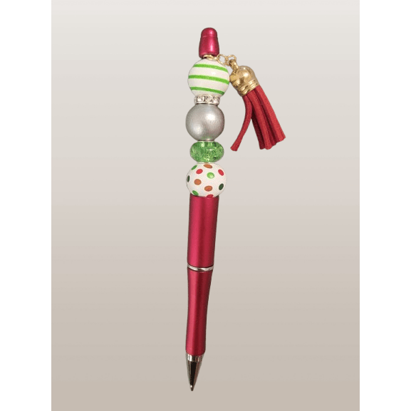 "Festive Red" Beaded Pen - 21Wishes