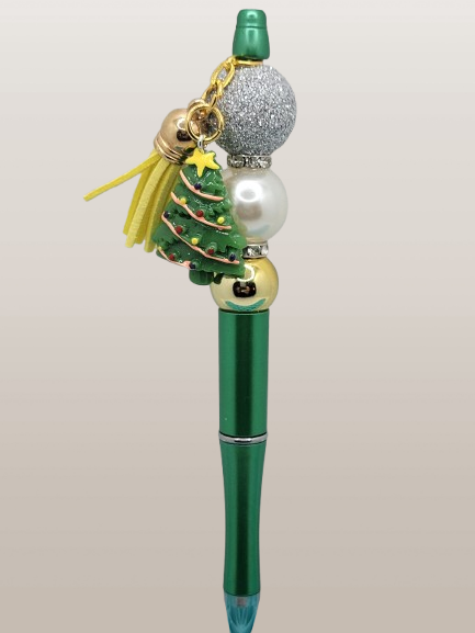 Festive "Christmas tree" beaded pen