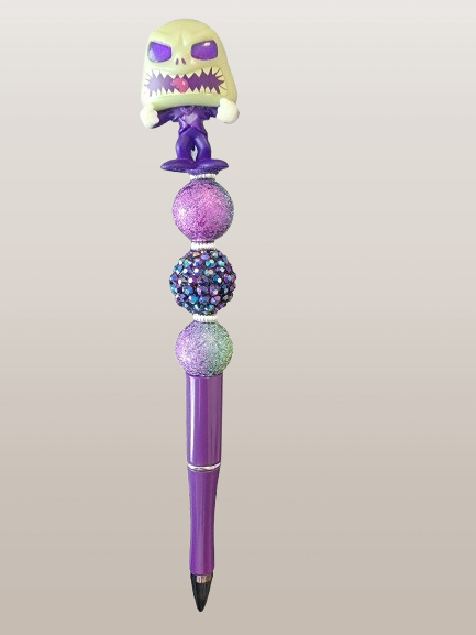 Purple Jack Skellington Beaded Pen – A Spooky Sparkle Sensation!