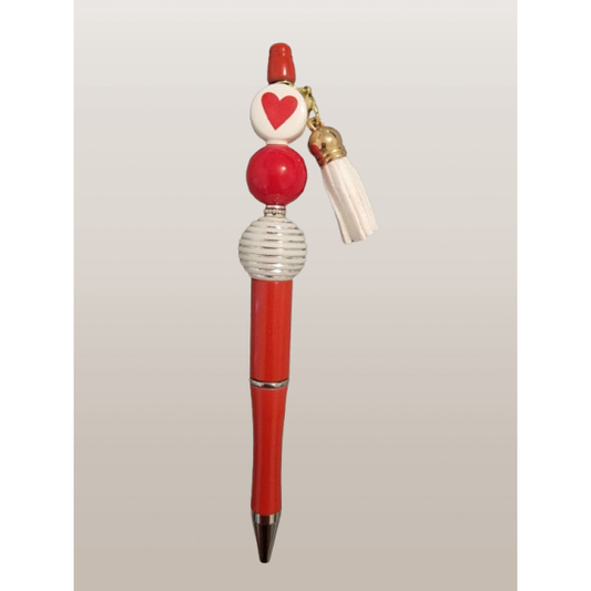 Beaded Pen – "Queen of Hearts" Edition