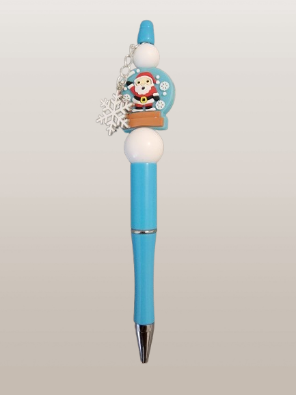 Beaded Pen – "Santa Snow Globe" Edition