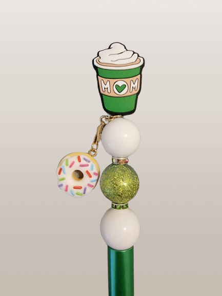 Beaded Pen – "Mom's Green Coffee Cup" Edition