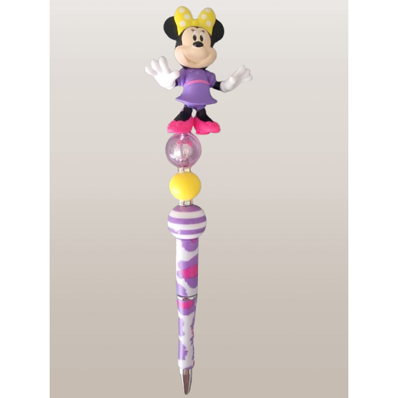 Beaded Pen – "Minnie Mouse in Purple Dress" Edition