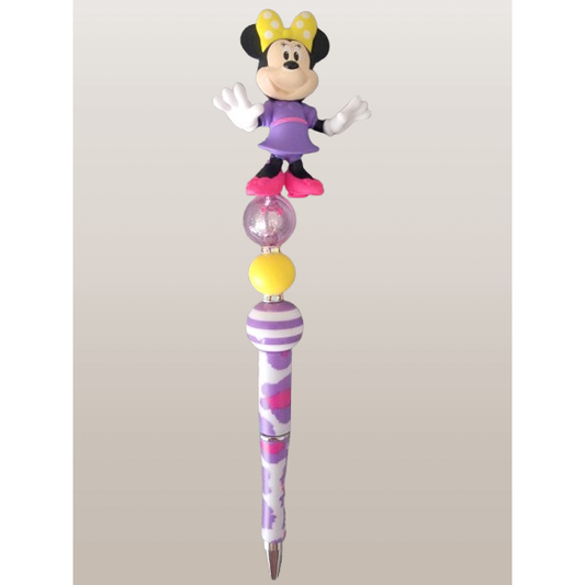 Beaded Pen – "Minnie Mouse in Purple Dress" Edition