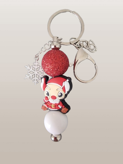 Beaded Keychain – "Santa Stitch" Edition