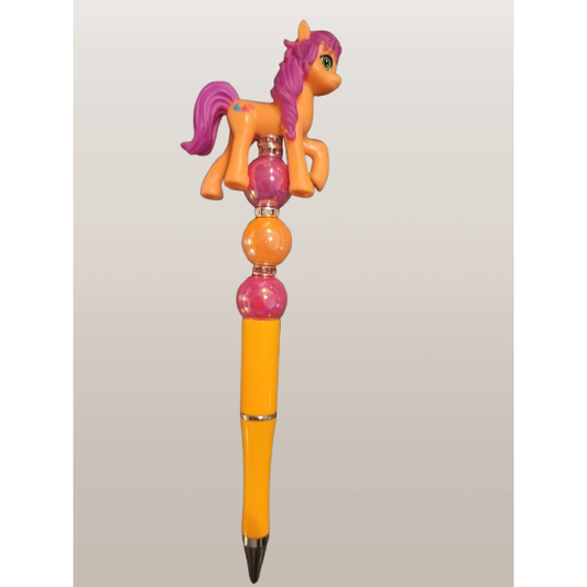 Beaded Pen with "Little Pony" Mini Figure Topper