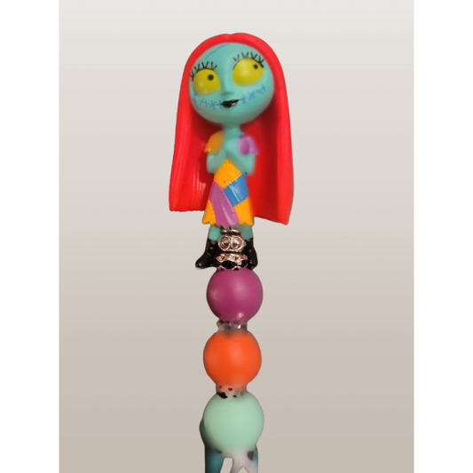Beaded Pen with "Patchwork Penny" Mini Figure Topper