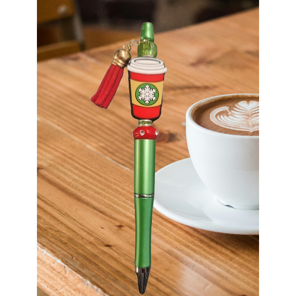 Beaded "Winter Brew" Pen