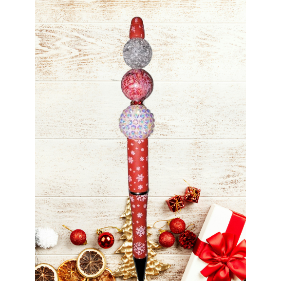 Beaded "Trio" Winter Sparkle Pen