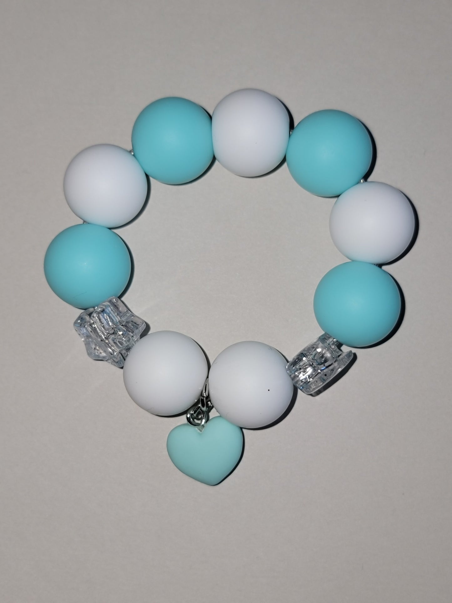 Starry Blue Heart Beaded Tumbler Charm