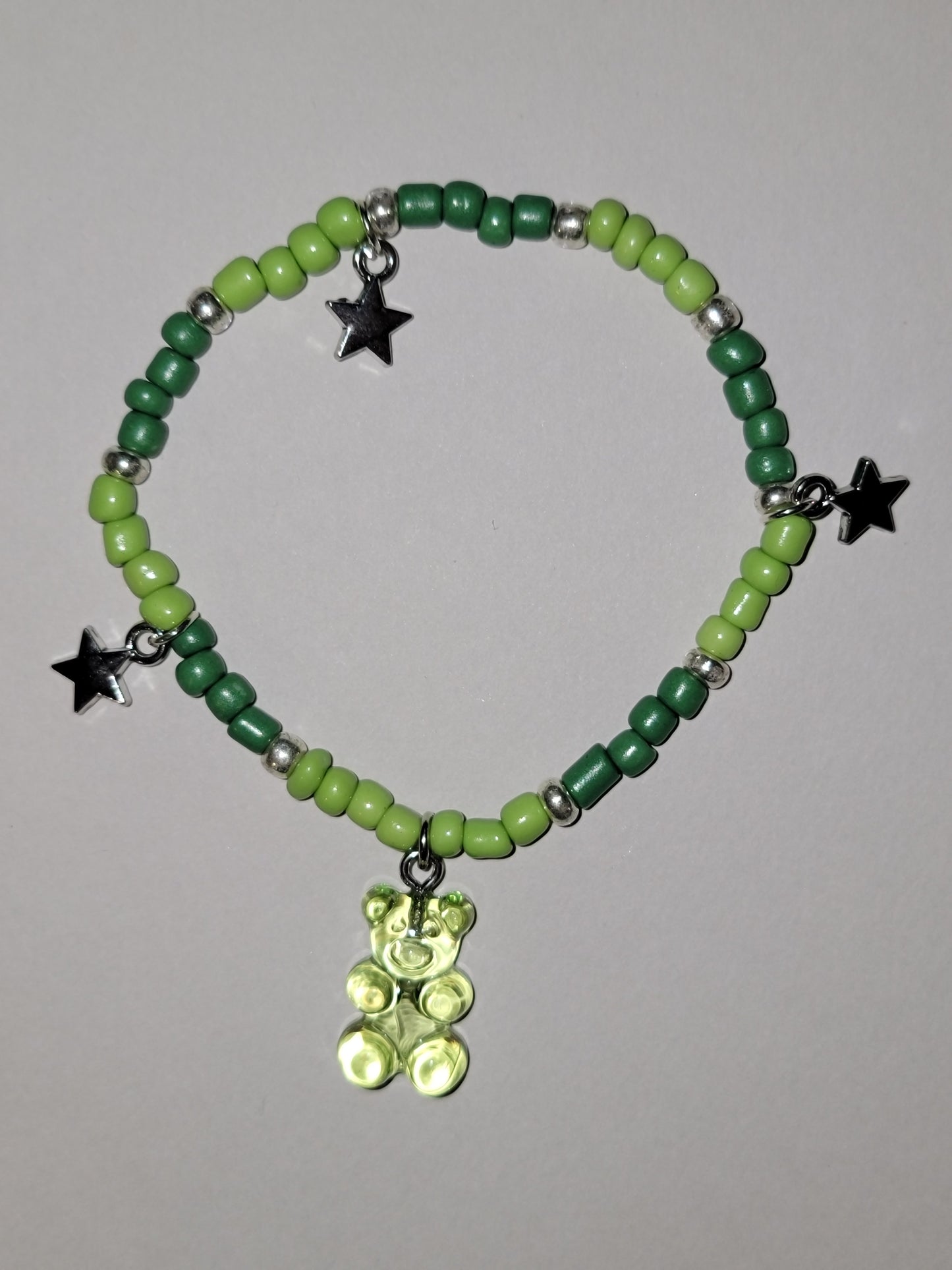 Green Gummy Bear Charm Bracelet Set