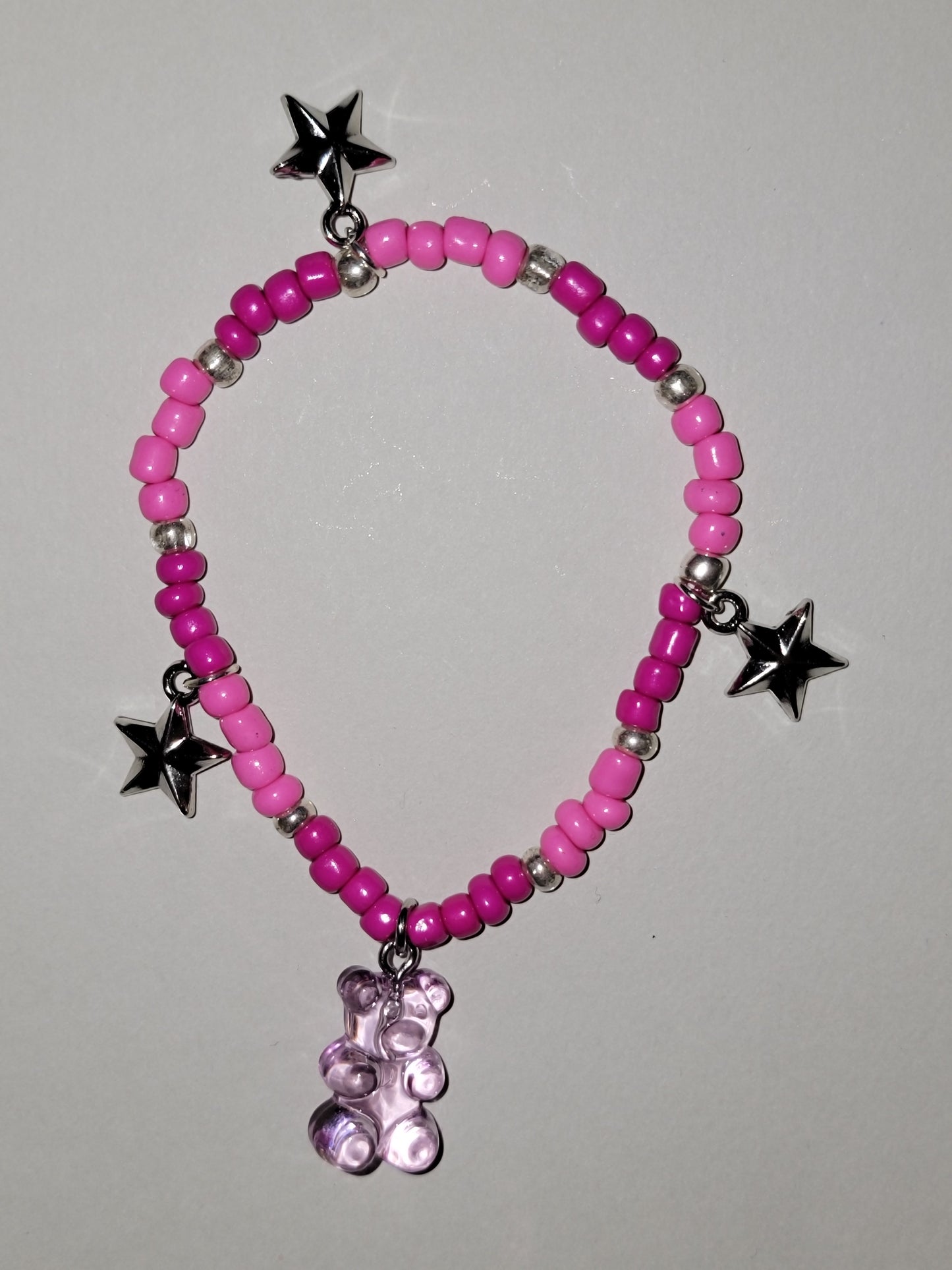 Pink Gummy Bear Charm Bracelet