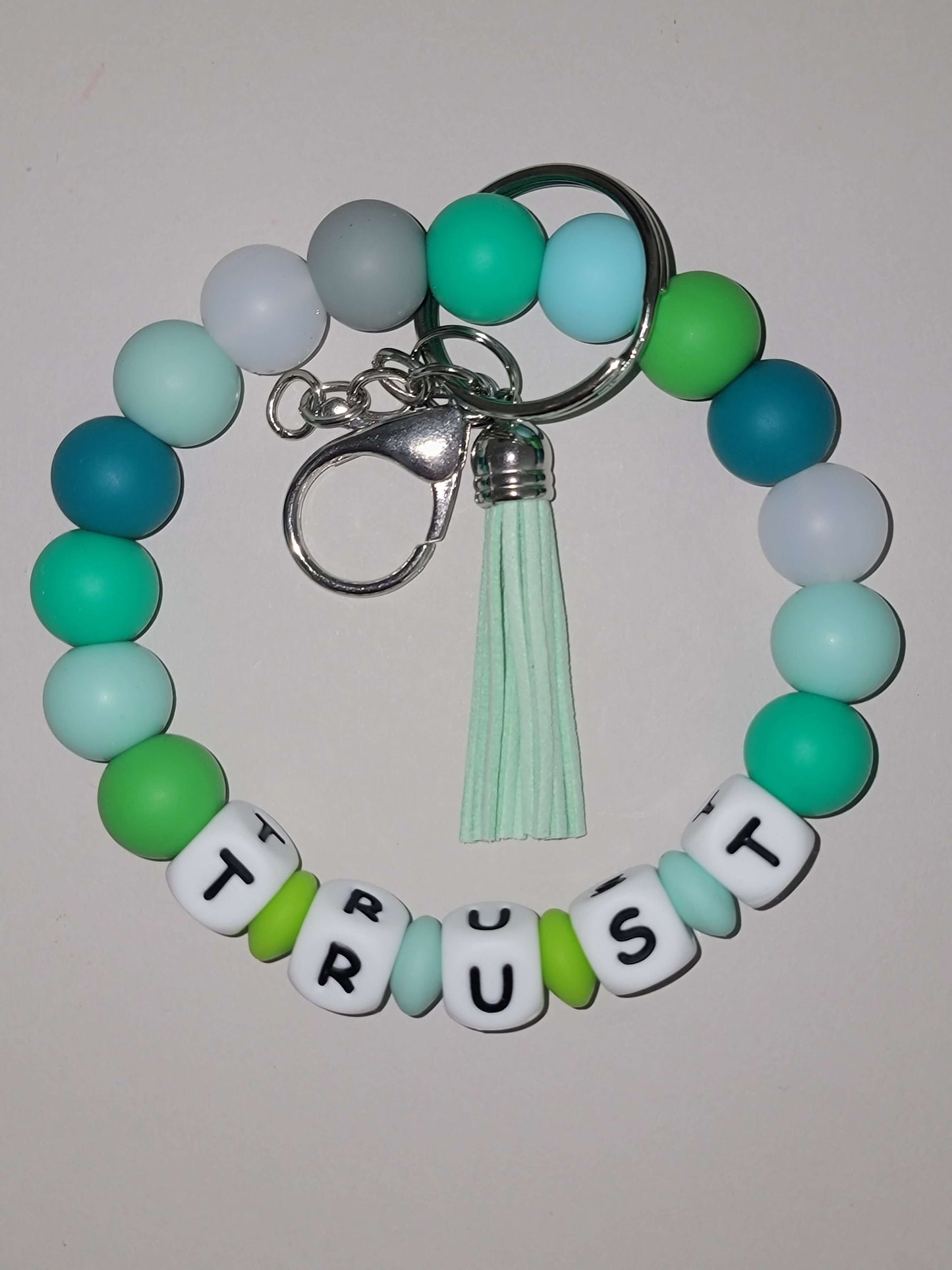 Teal Trust Beaded Wristlet