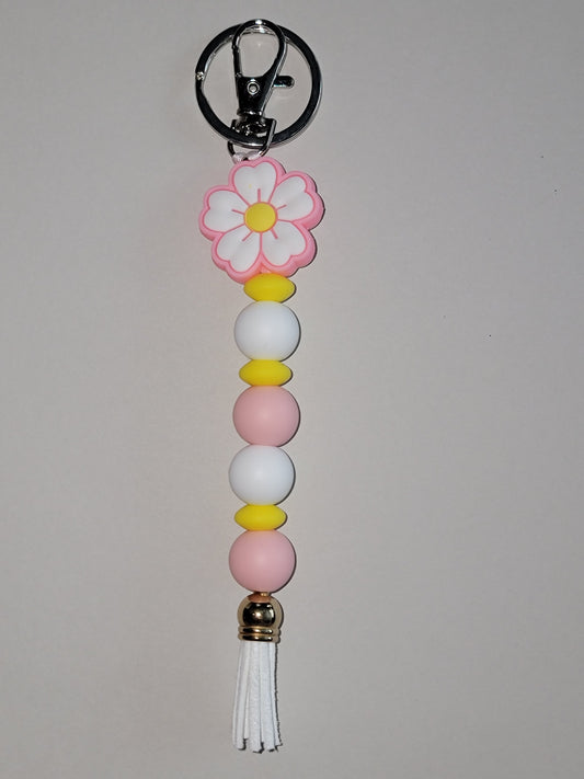 Pink Blossom Beaded Zipper Pull