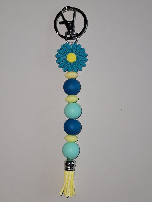 Golden Bloom Beaded Zipper Pull