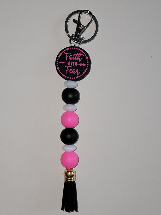 Faith Over Fear Beaded Zipper Pull