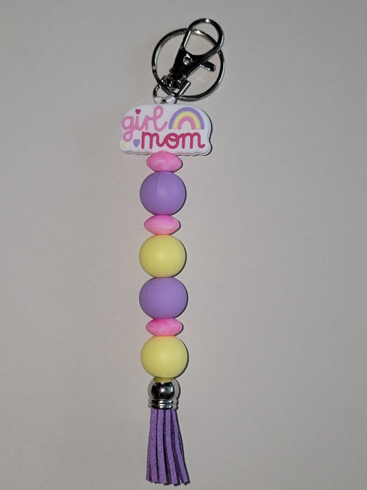 Girl Mom Beaded Zipper Pull