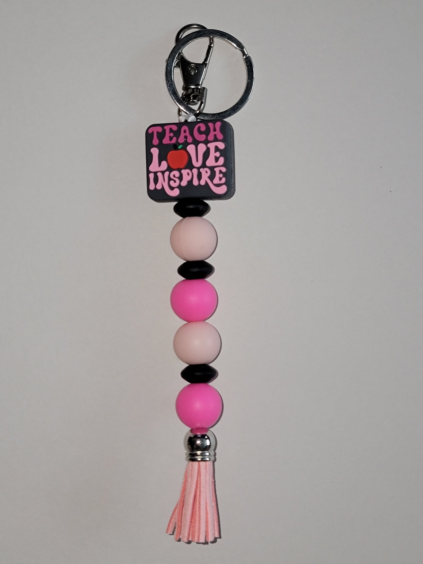 Teach Love Inspire Beaded Zipper Pull