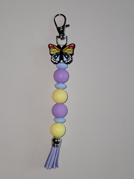 Colorful Butterfly Beaded Zipper Pull