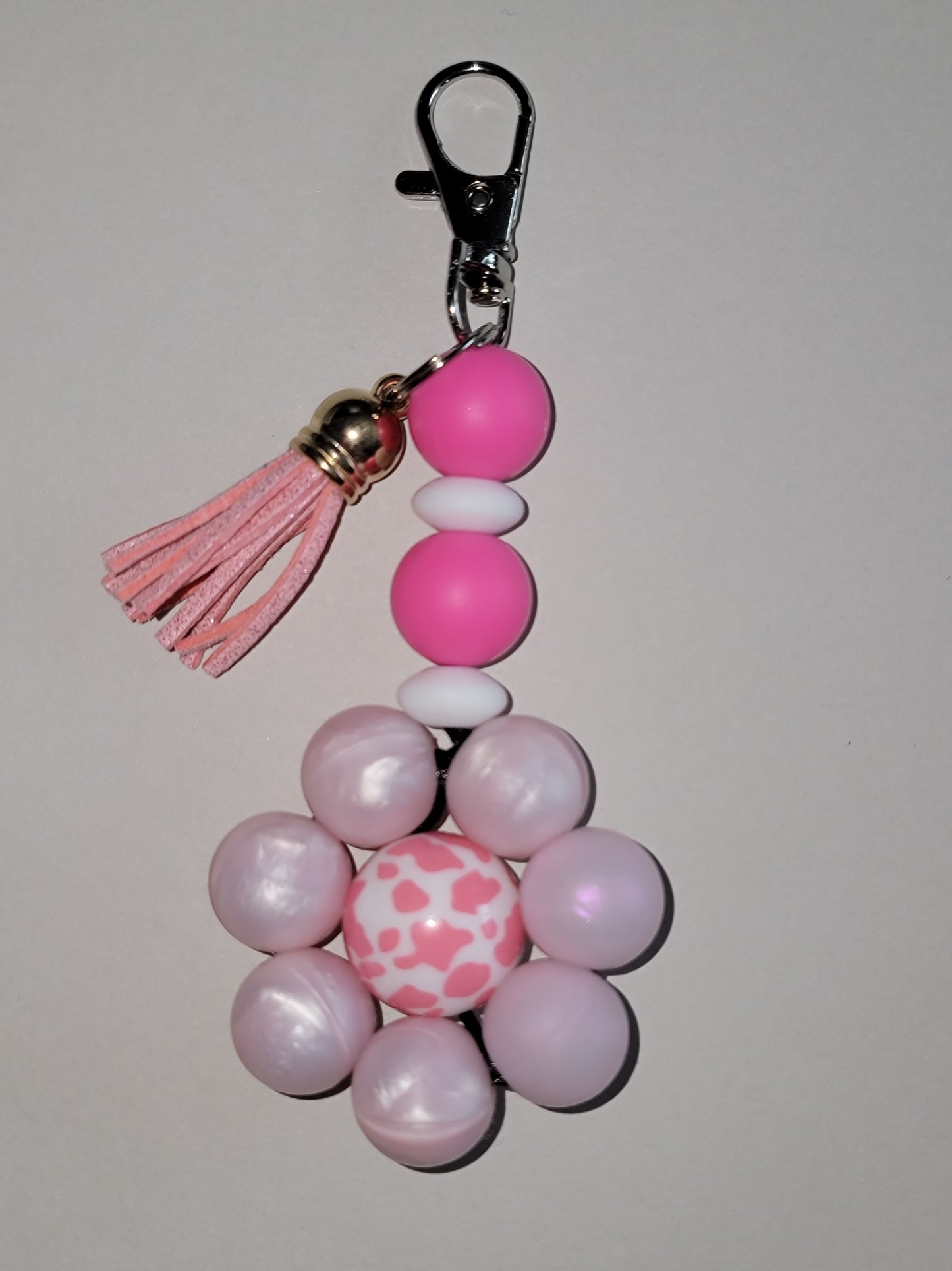 Pink Cowgirl Beaded Zipper Pull
