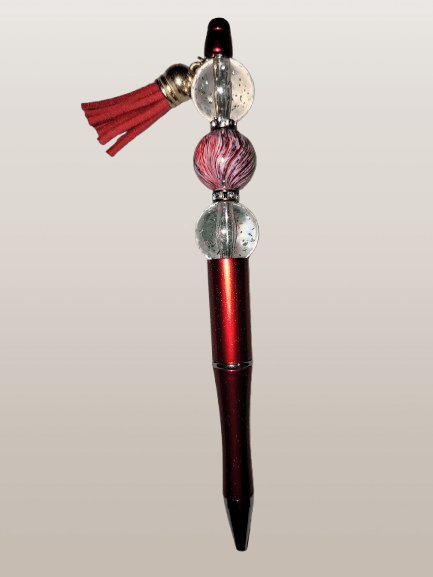 Beaded "Trio" Crimson Charm Pen - 21Wishes