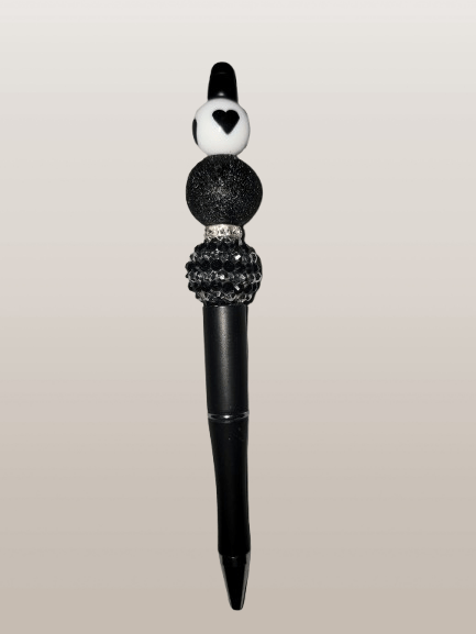 Beaded "Trio" Midnight Hearts Pen - 21Wishes