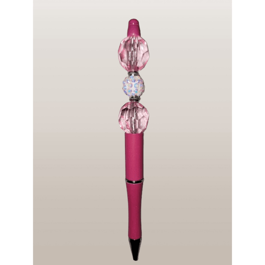 Beaded "Trio" Pen – Pink with Sparkle and Elegance - 21Wishes