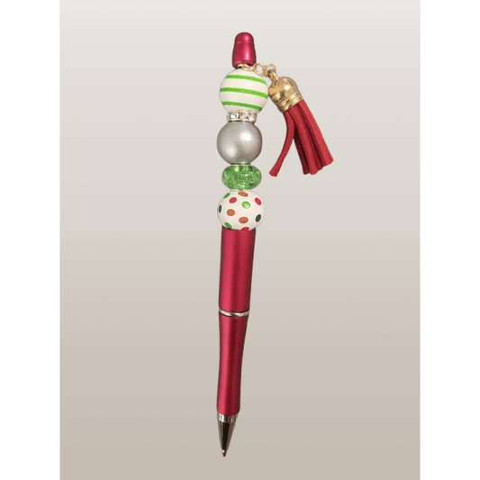 "Festive Red" Beaded Pen - 21Wishes