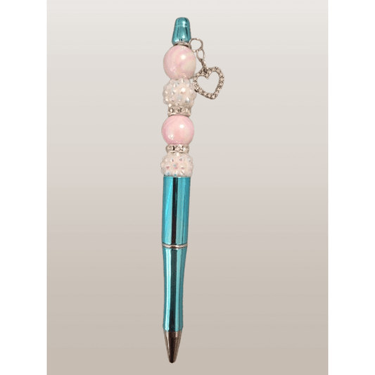 "Pink Sparkling Heart" Beaded Pen - 21Wishes